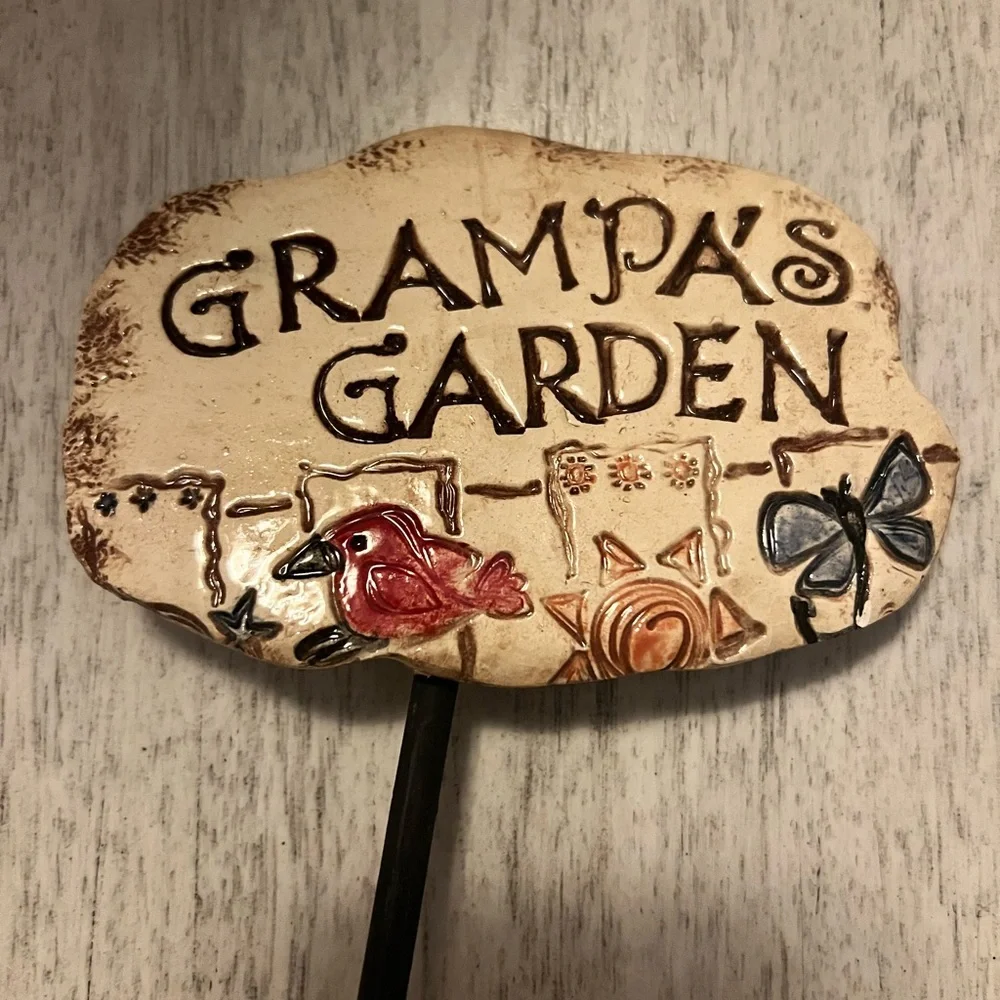 Grandpa's Garden Stack Decorative Sign-Ceramic